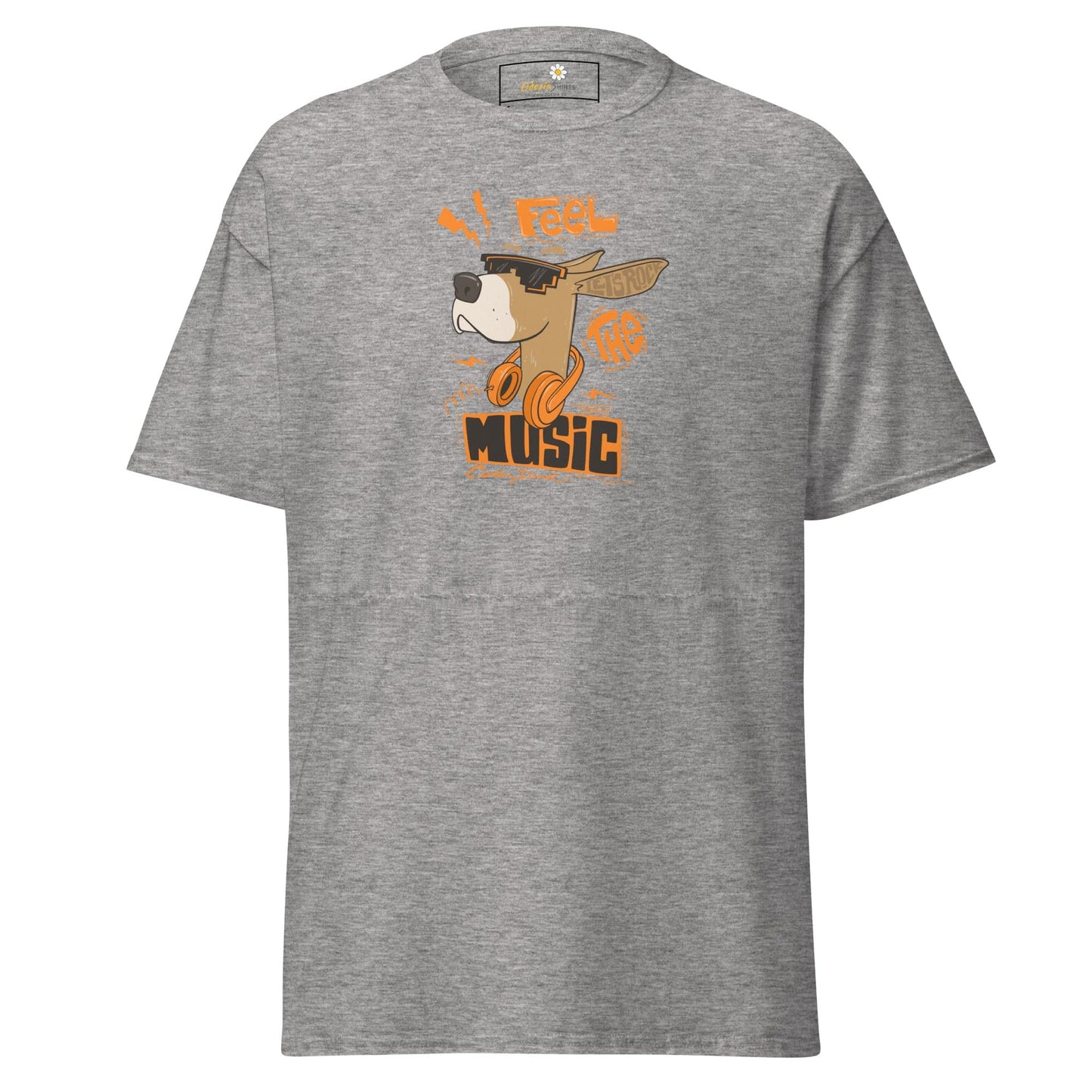 Unisex classic t-shirt - MUSIC FEEL THE MUSIC - REGULAR - Sport Grey / S