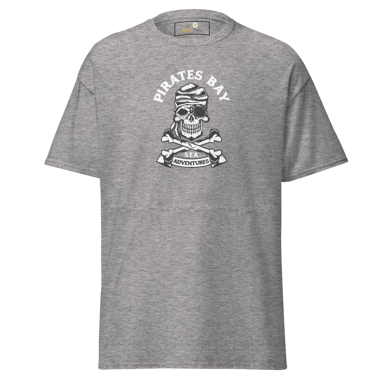 Unisex classic t-shirt - SKULL PIRATES BAY - REGULAR - Sport Grey / S