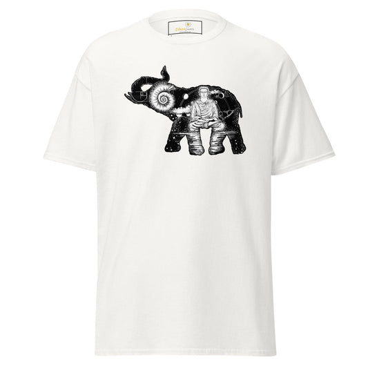 Unisex classic t-shirt - MYSTIC ELEPHANT MEDITATION - REGULAR - White / S