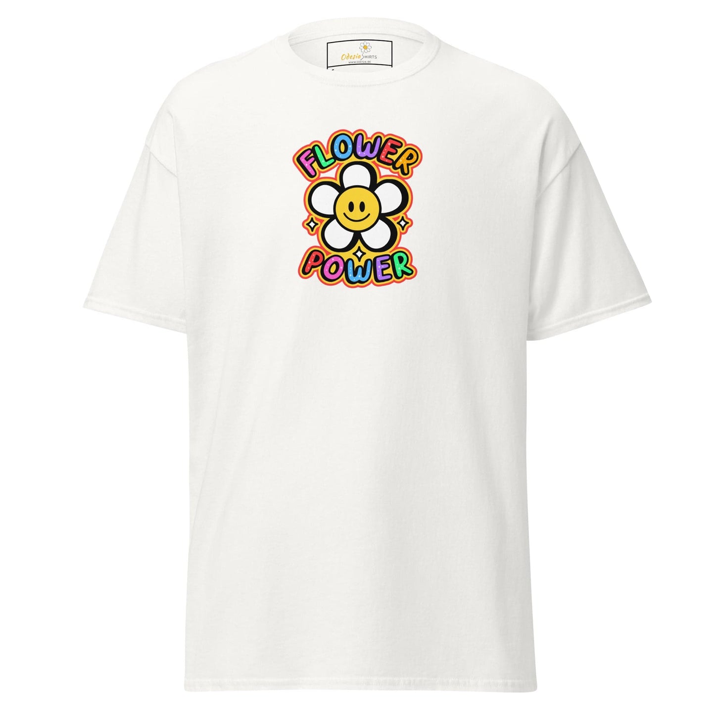 Unisex classic t-shirt - POSITIVE FLOWER POWER - REGULAR - White / S