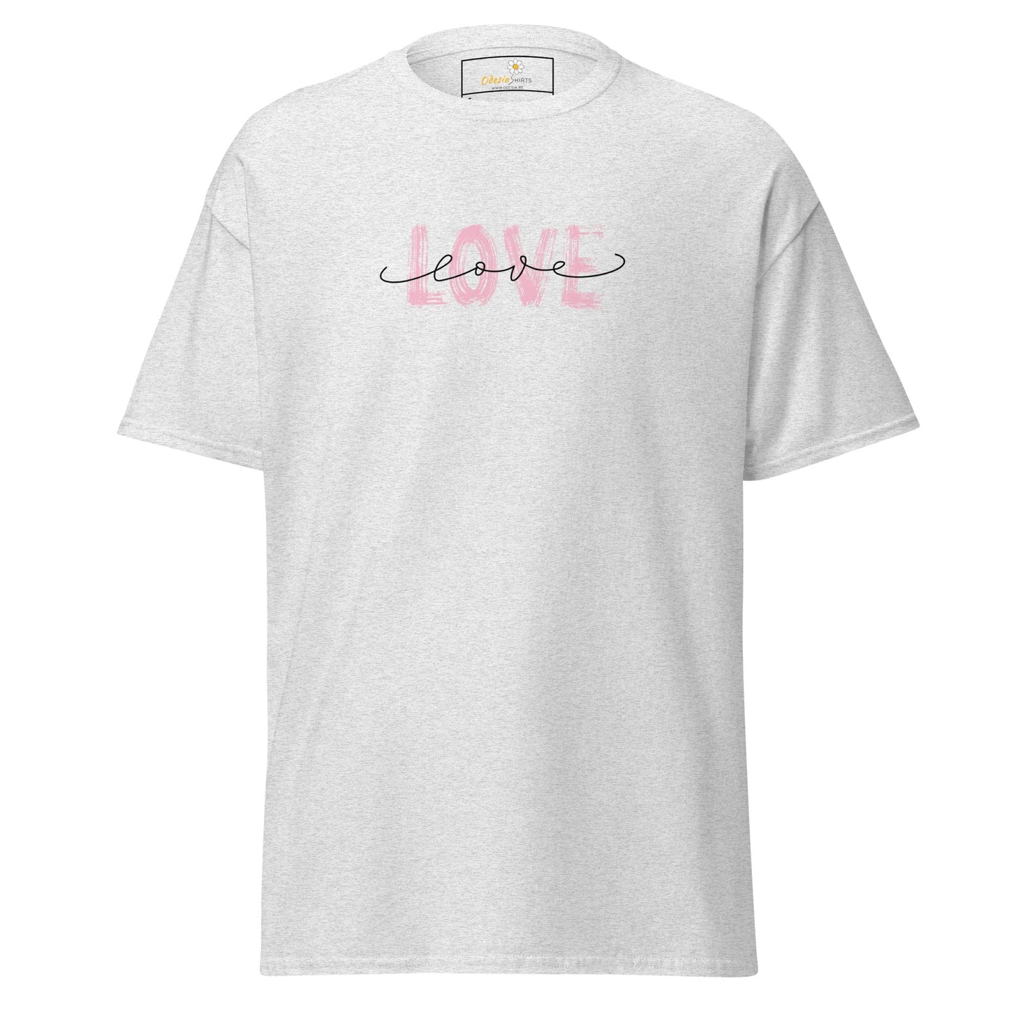 White t-shirt with love design from T-SHIRT DESIGN TEE for Men and Women S to XL