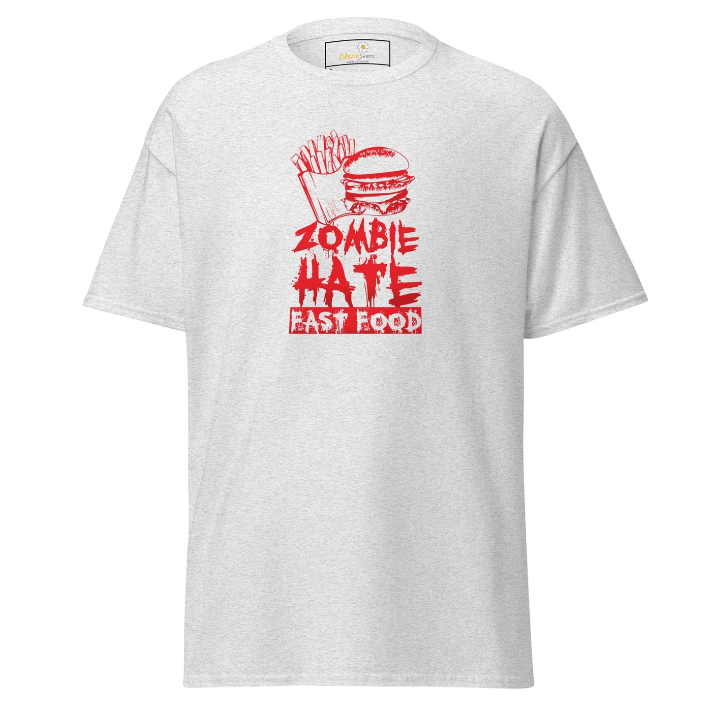 Unisex classic t-shirt - SPOOKIE ZOMBIE HATE FASTFOOD - REGULAR - Ash / S