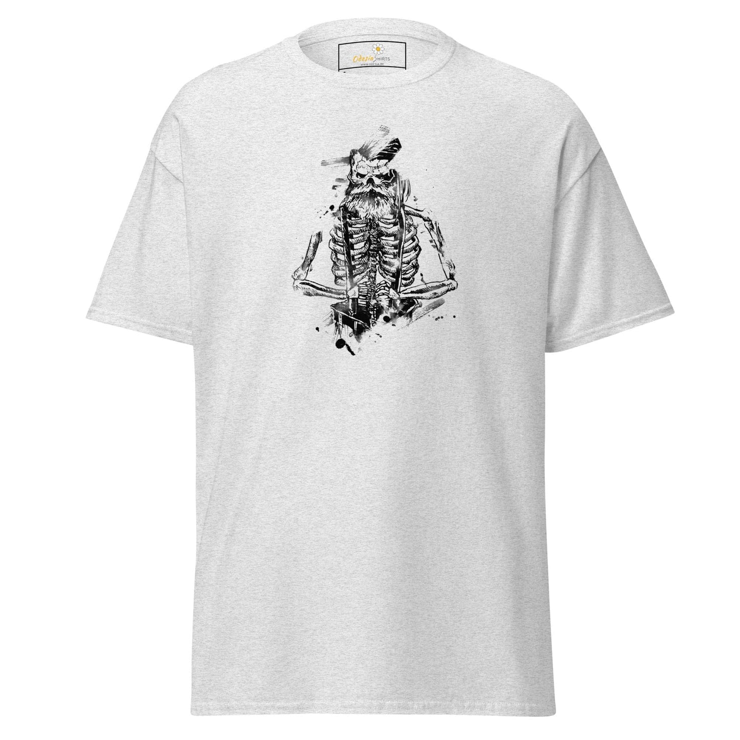 Unisex classic t-shirt - SKULL OLD GUY - REGULAR - Ash / S