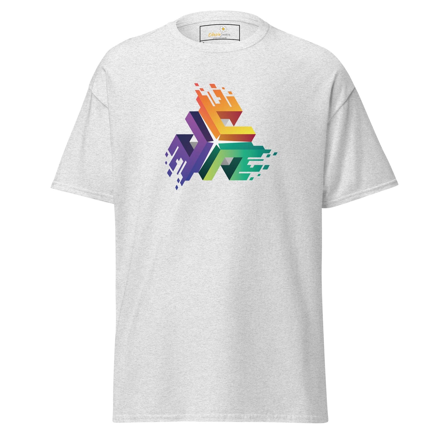 Unisex classic t-shirt - ABSTRACT COLOR CUBES - REGULAR - Ash / S