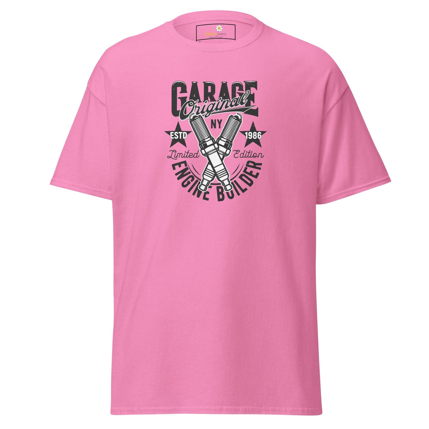 Unisex classic t-shirt - MOTOR GARAGE ENGINE BUILDER - REGULAR - Azalea / S