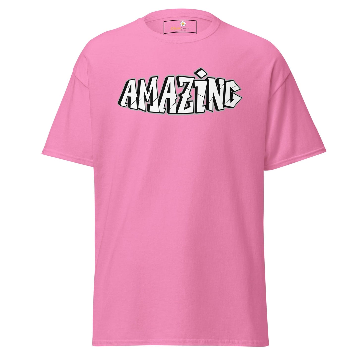 Unisex classic t-shirt - TEXT AMAZING - REGULAR - Azalea / S