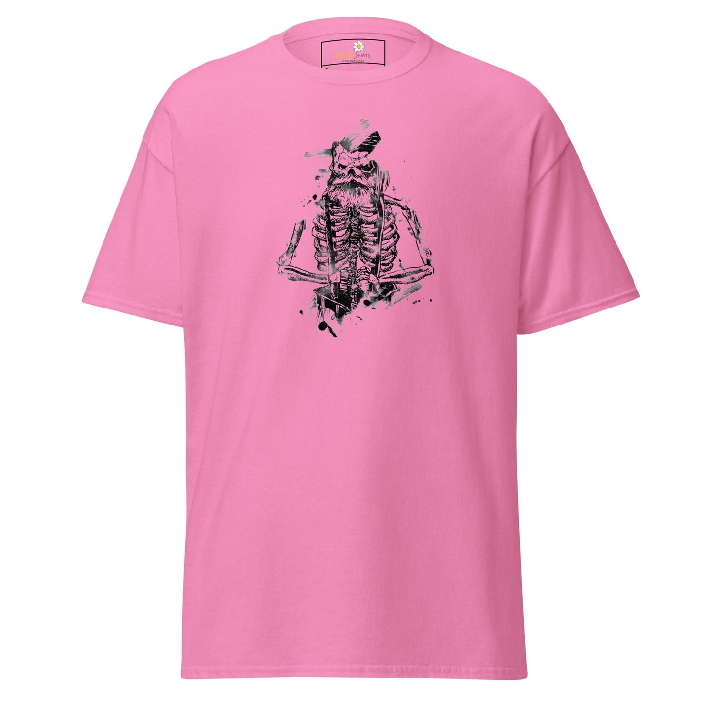 Unisex classic t-shirt - SKULL OLD GUY - REGULAR - Azalea / S