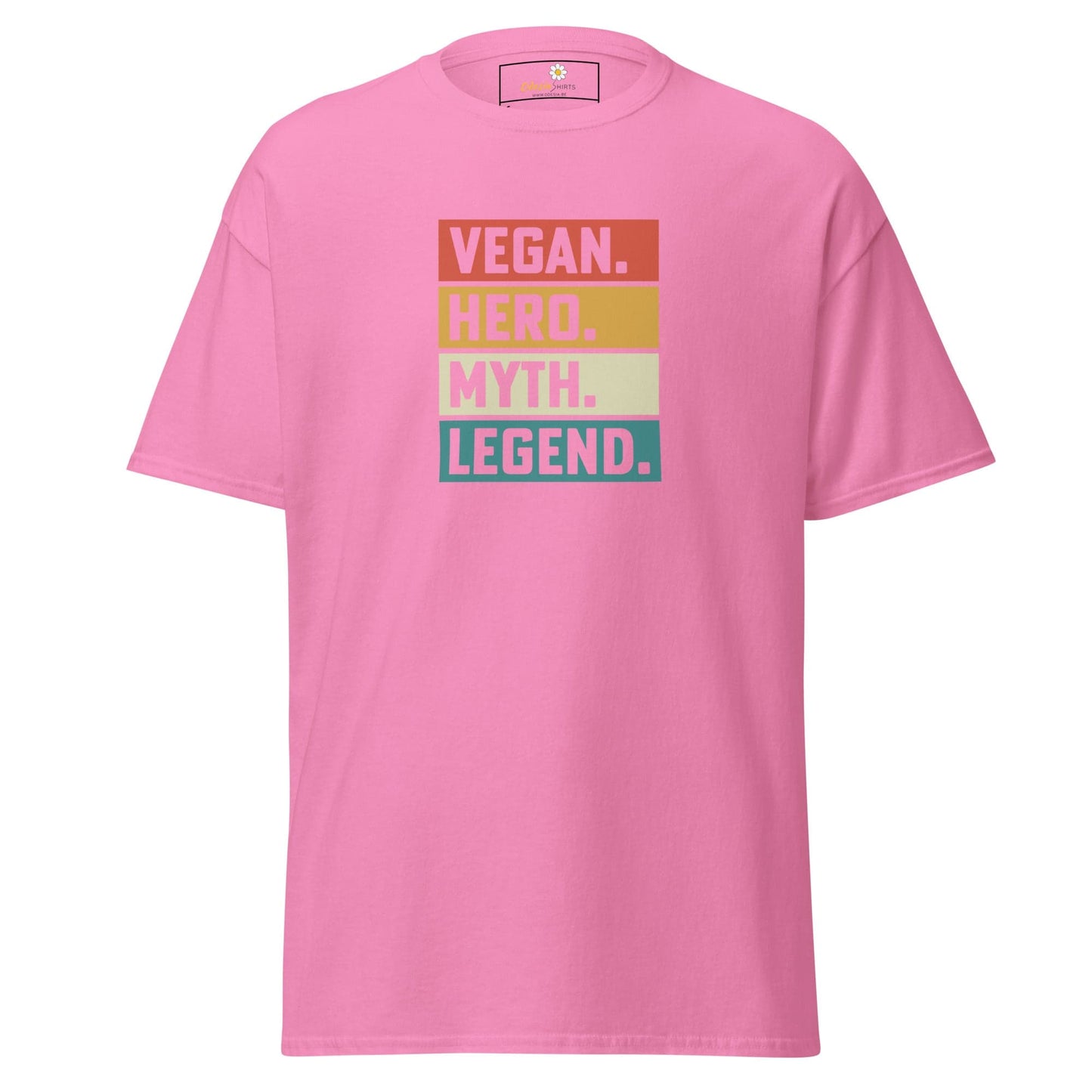 Unisex classic t-shirt - VEGAN HERO MYTH LEGEND - REGULAR - Azalea / S