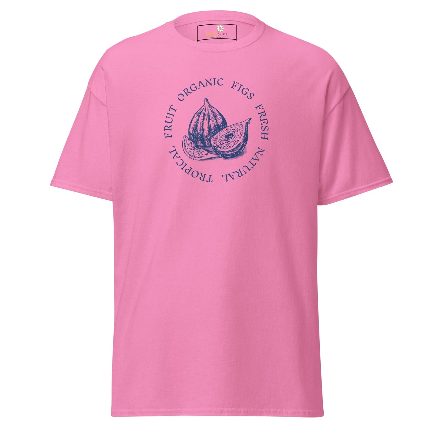 Pink T-shirt with fig graphic for Men and Women in sizes S to XL