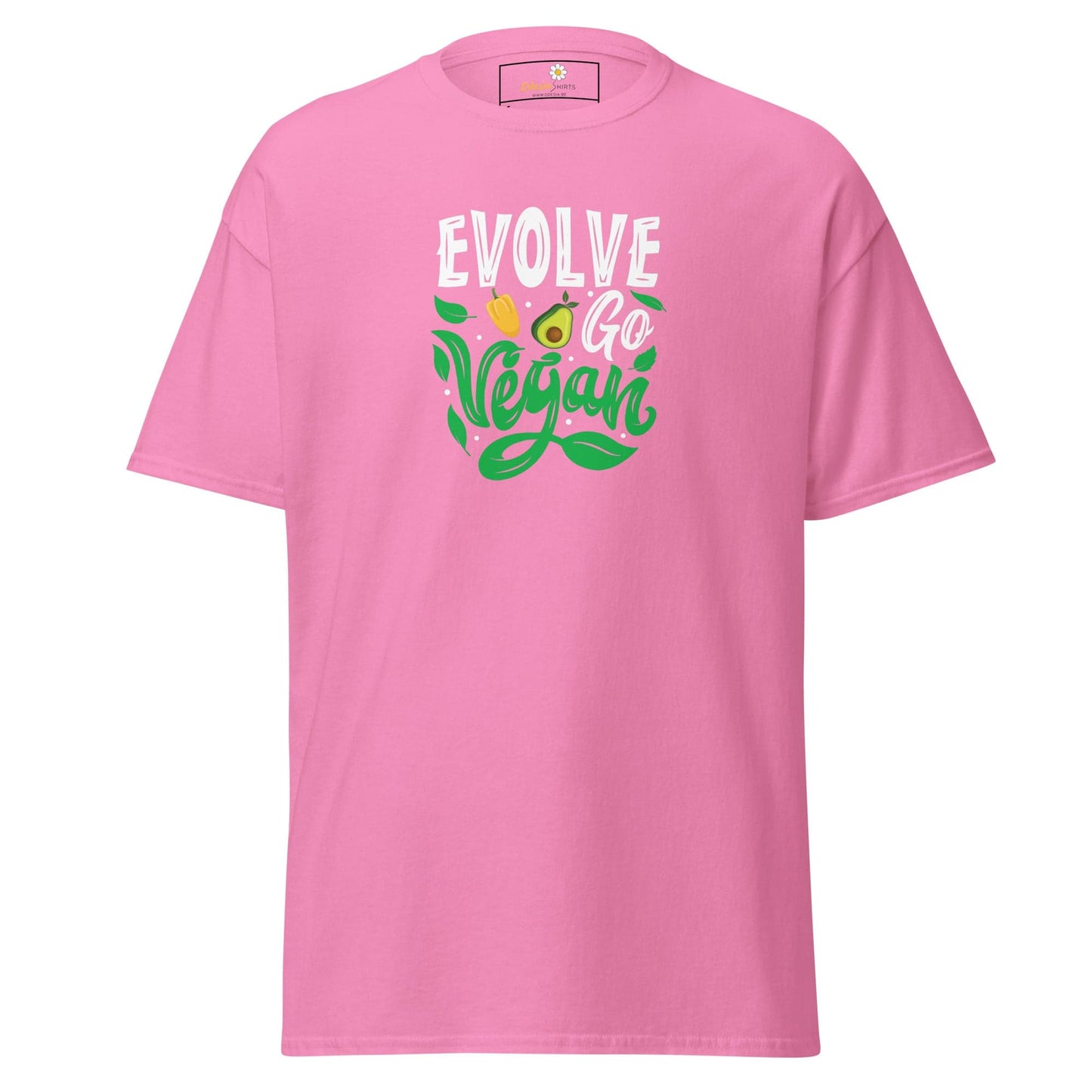 Unisex classic t-shirt - VEGAN EVOLVE GO VEGAN - REGULAR - Azalea / S