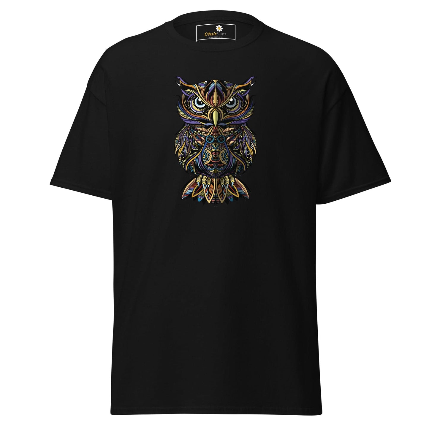 Unisex classic t-shirt - WILD LIFE ABSTRACT OWL - REGULAR - Black / S