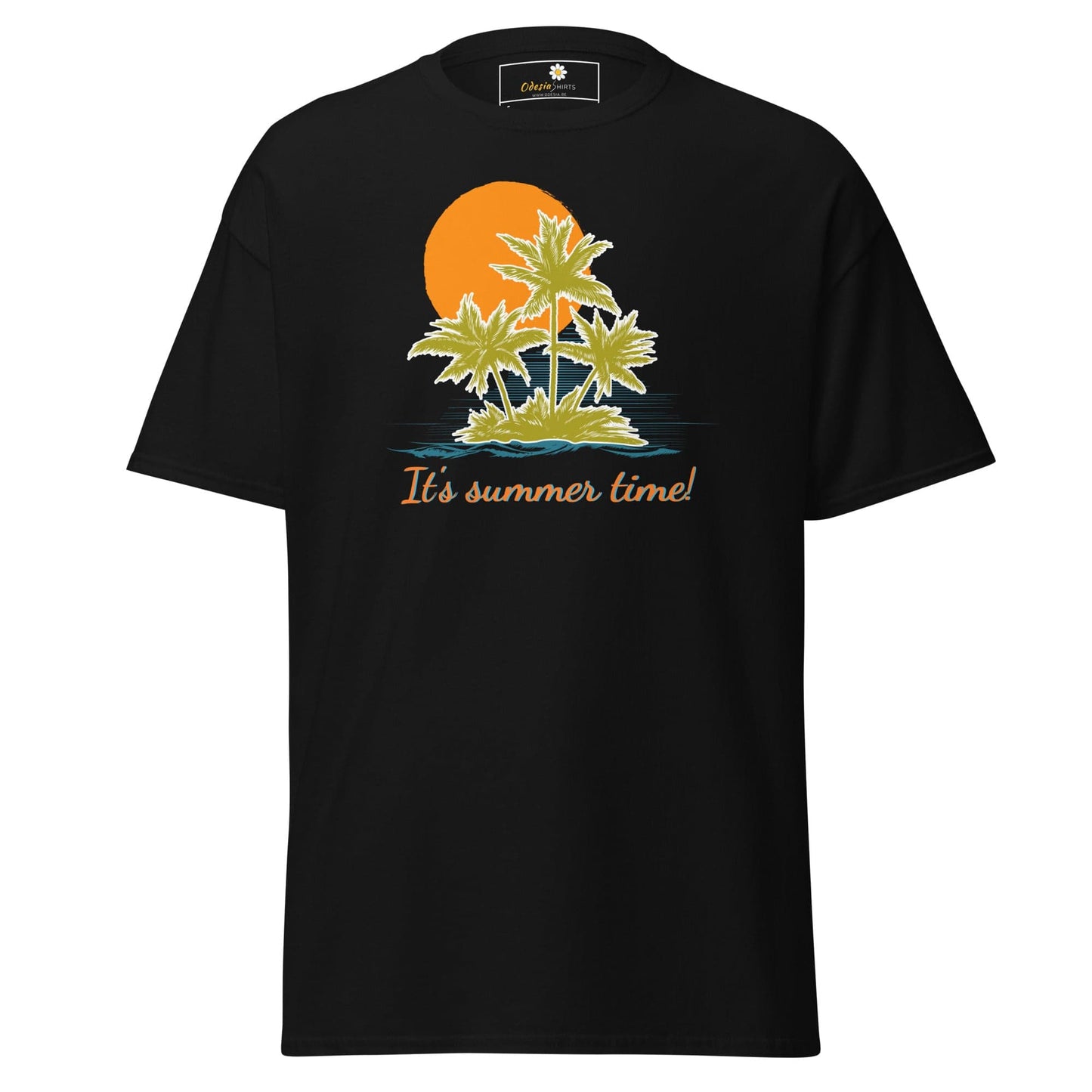 Unisex classic t-shirt - SUMMER TROPICAL TREES - REGULAR - Black / S