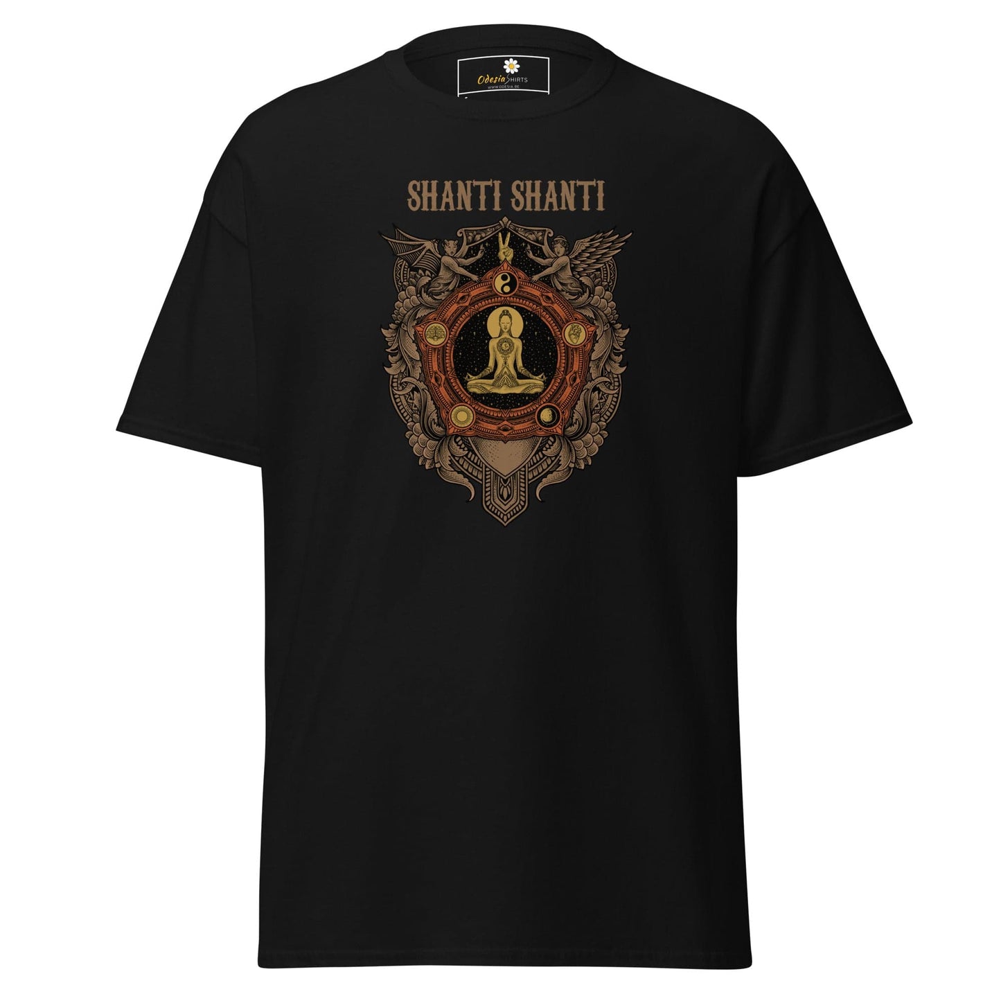 Unisex classic t-shirt - SPIRITUAL SHANTI SHANTI - REGULAR - Black / S
