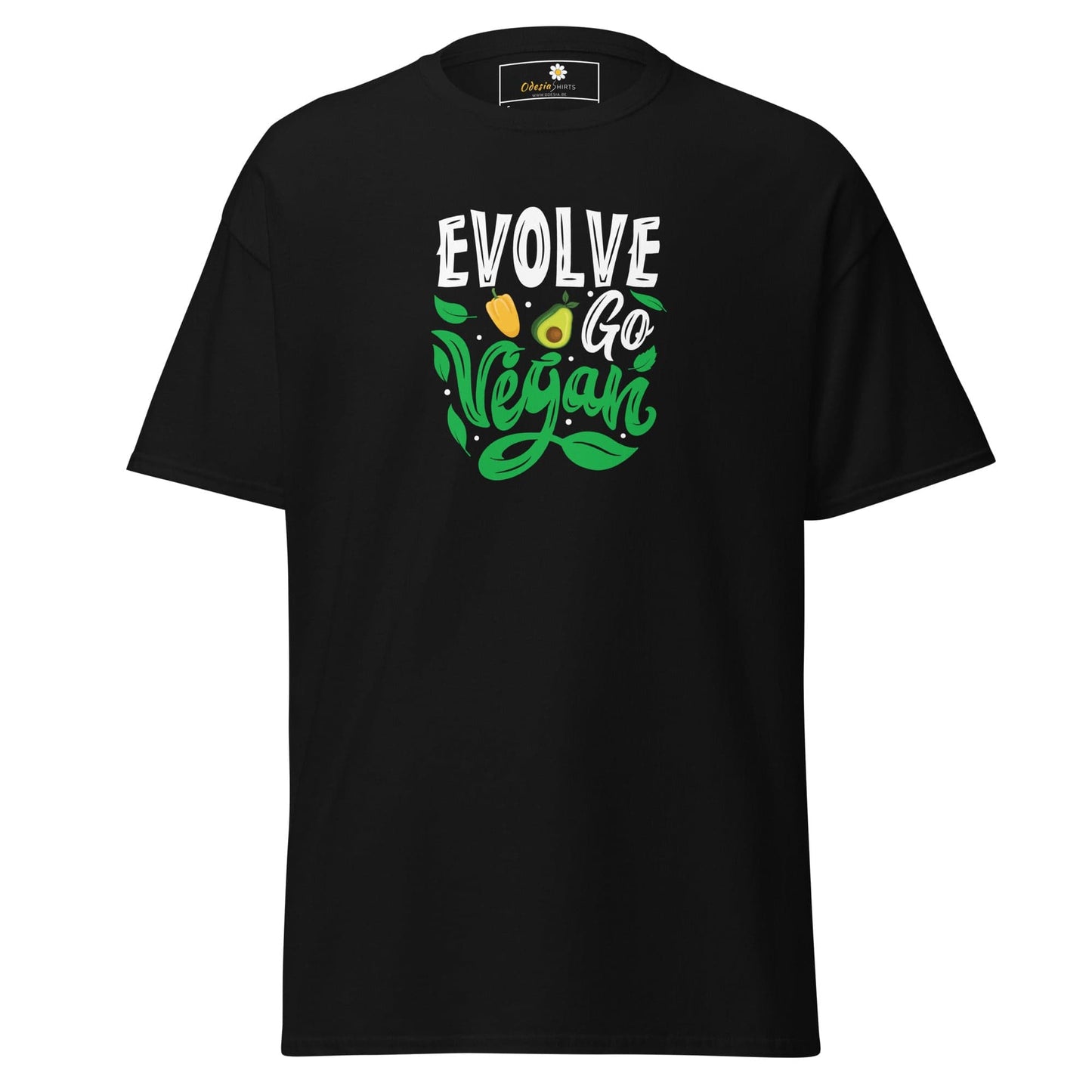 Unisex classic t-shirt - VEGAN EVOLVE GO VEGAN - REGULAR - Black / S