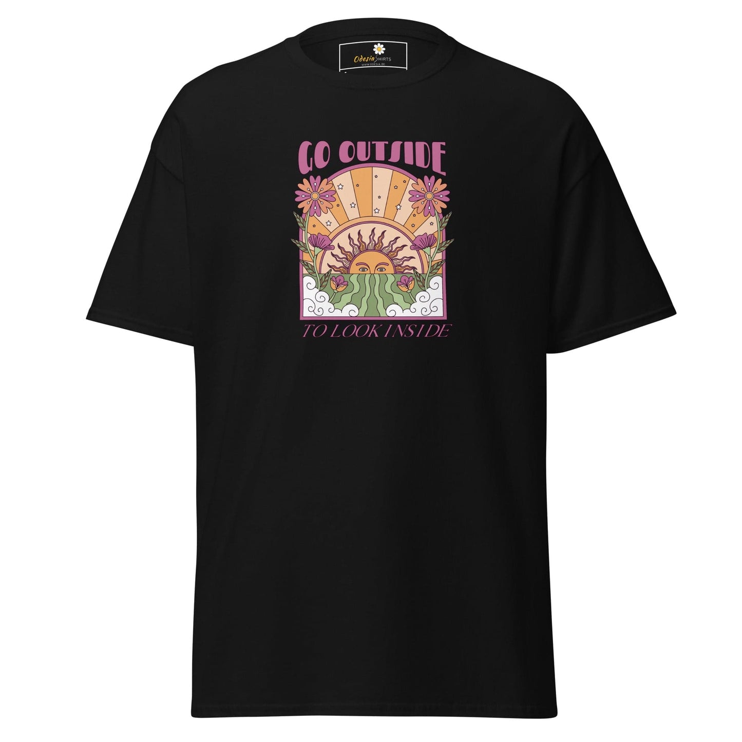 Unisex classic t-shirt - POSITIVE GO OUTSIDE LOOK INSIDE - REGULAR - Black / S
