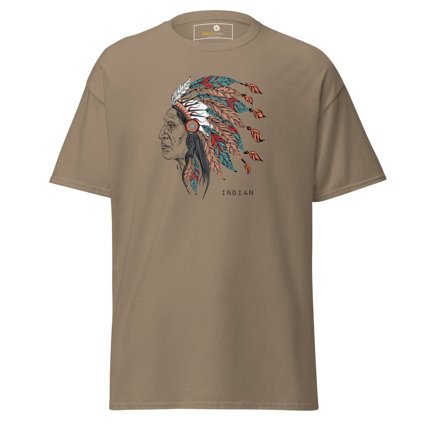 Unisex classic t-shirt - VINTAGE INDIAN HEAD - REGULAR - Brown Savana / S