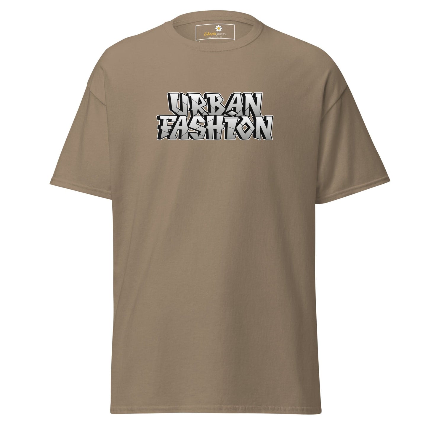 Beige T-shirt with Urban Fashion text for Men and Women in S to XL sizes