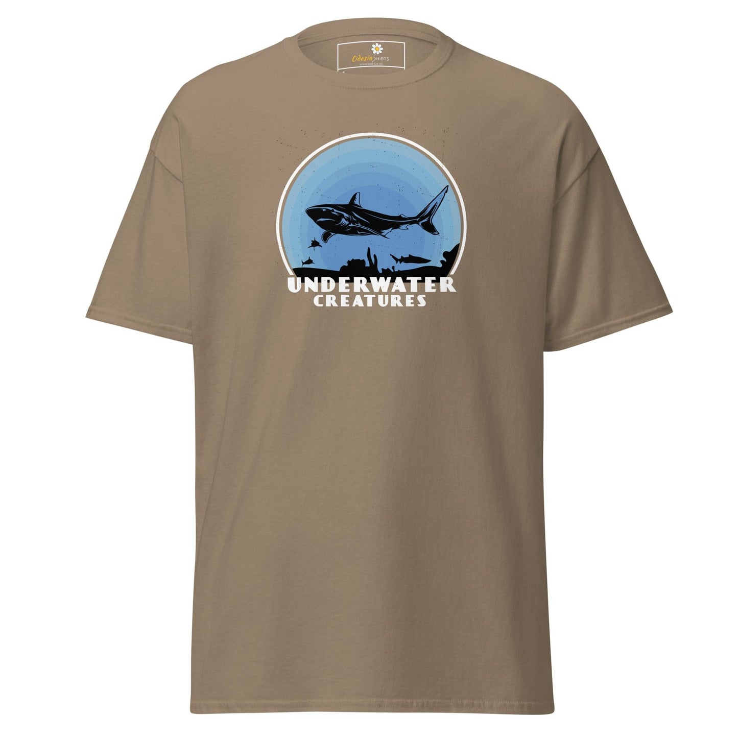 Unisex classic t-shirt - WILD LIFE SHARK UNDERWATER - REGULAR - Brown Savana / S
