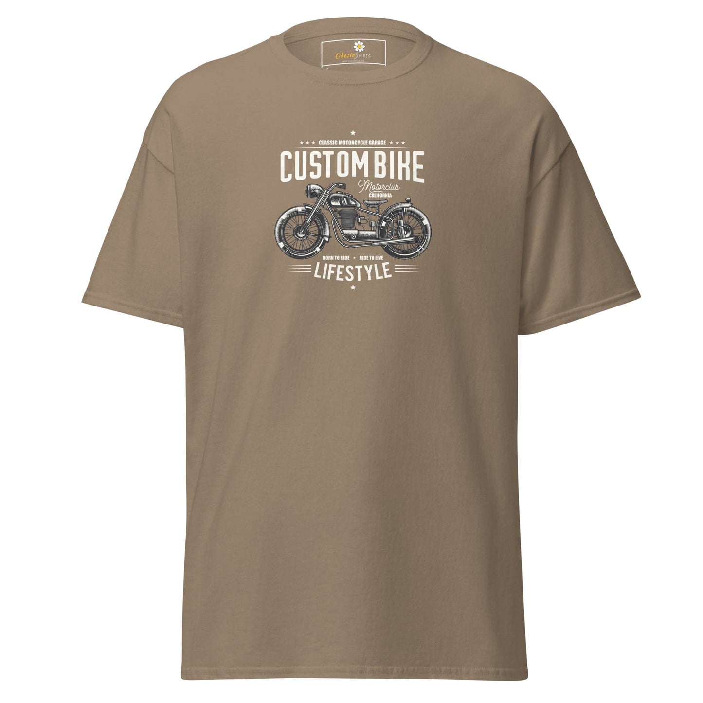 Unisex classic t-shirt - MOTOR CUSTOM BIKE - REGULAR - Brown Savana / S
