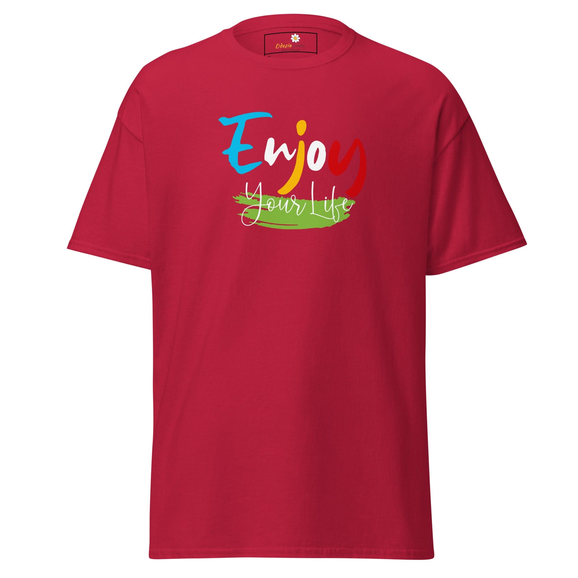 Unisex classic t-shirt - POSITIVE ENJOY YOUR LIFE - REGULAR - Cardinal / S