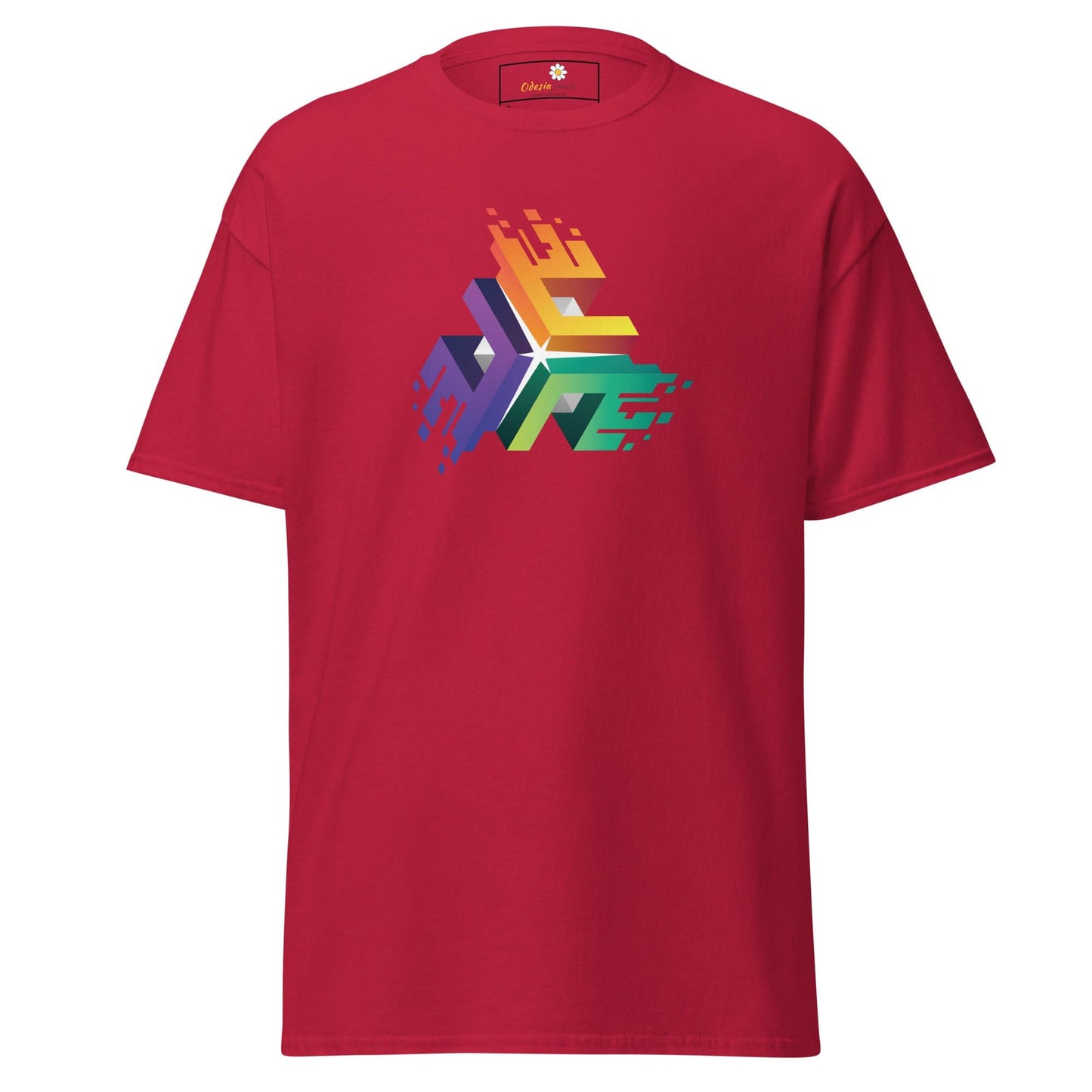 Unisex classic t-shirt - ABSTRACT COLOR CUBES - REGULAR - Cardinal / S