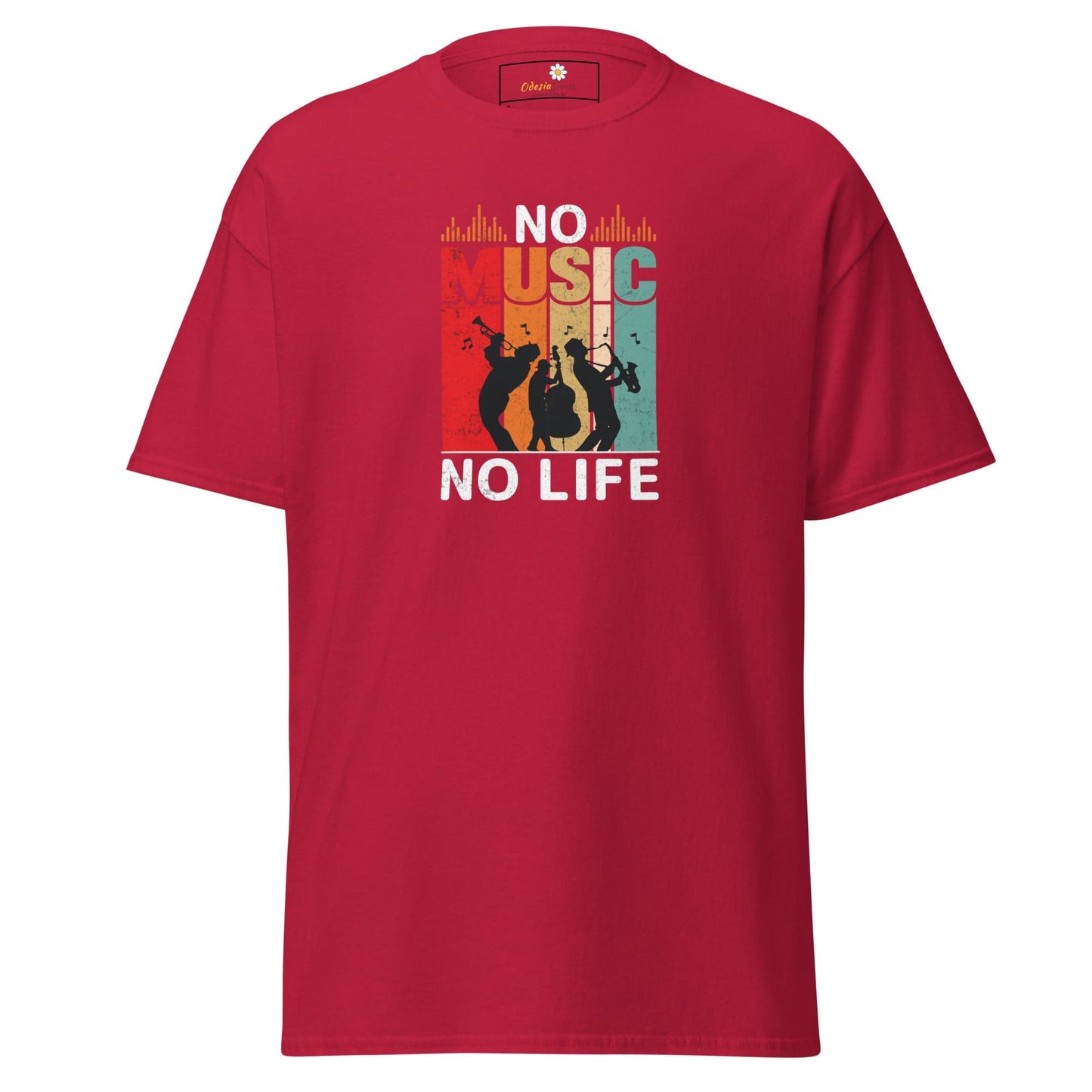 Unisex classic t-shirt - MUSIC NO MUSIC NO LIFE - REGULAR - Cardinal / S