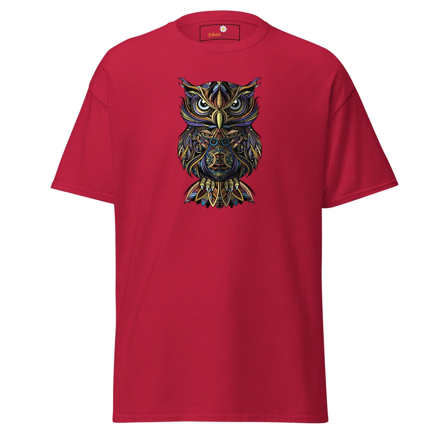 Unisex classic t-shirt - WILD LIFE ABSTRACT OWL - REGULAR - Cardinal / S