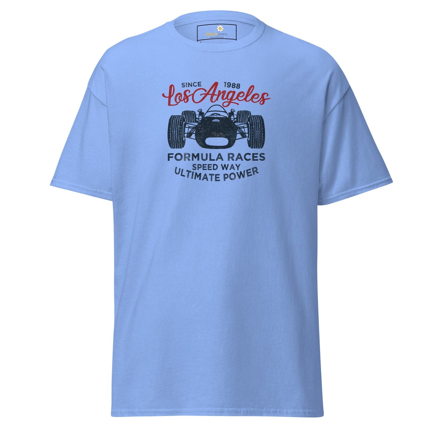 Light blue t-shirt from T-SHIRT DESIGN TEE for Men and Women in sizes S to XL
