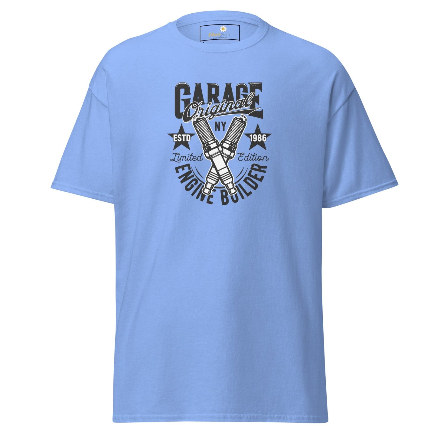 Unisex classic t-shirt - MOTOR GARAGE ENGINE BUILDER - REGULAR - Carolina Blue / S