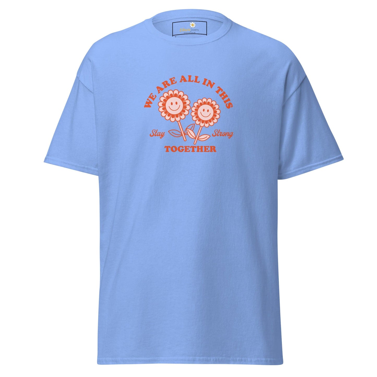 Unisex classic t-shirt - POSITIVE FLOWERS POWER - REGULAR - Carolina Blue / S
