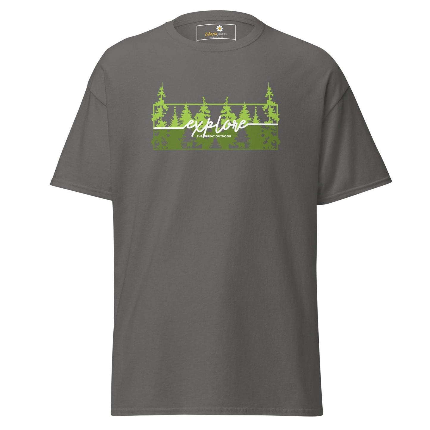 Unisex classic t-shirt - ADVENTURE EXPLORE TREES- REGULAR - Charcoal / S