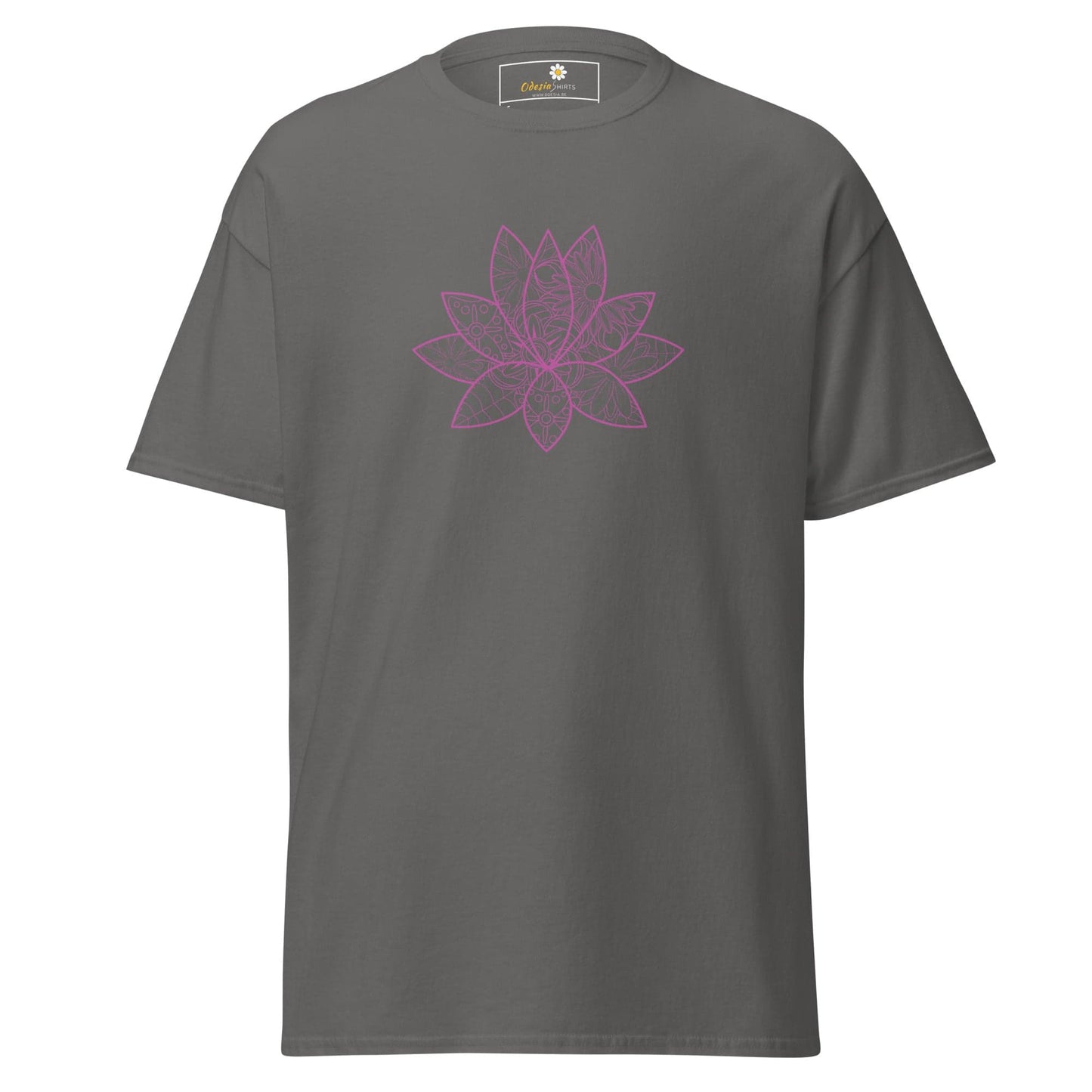 Unisex classic t-shirt - NATURE SPIRITUAL LOTUS FLOWER - REGULAR - Charcoal / S