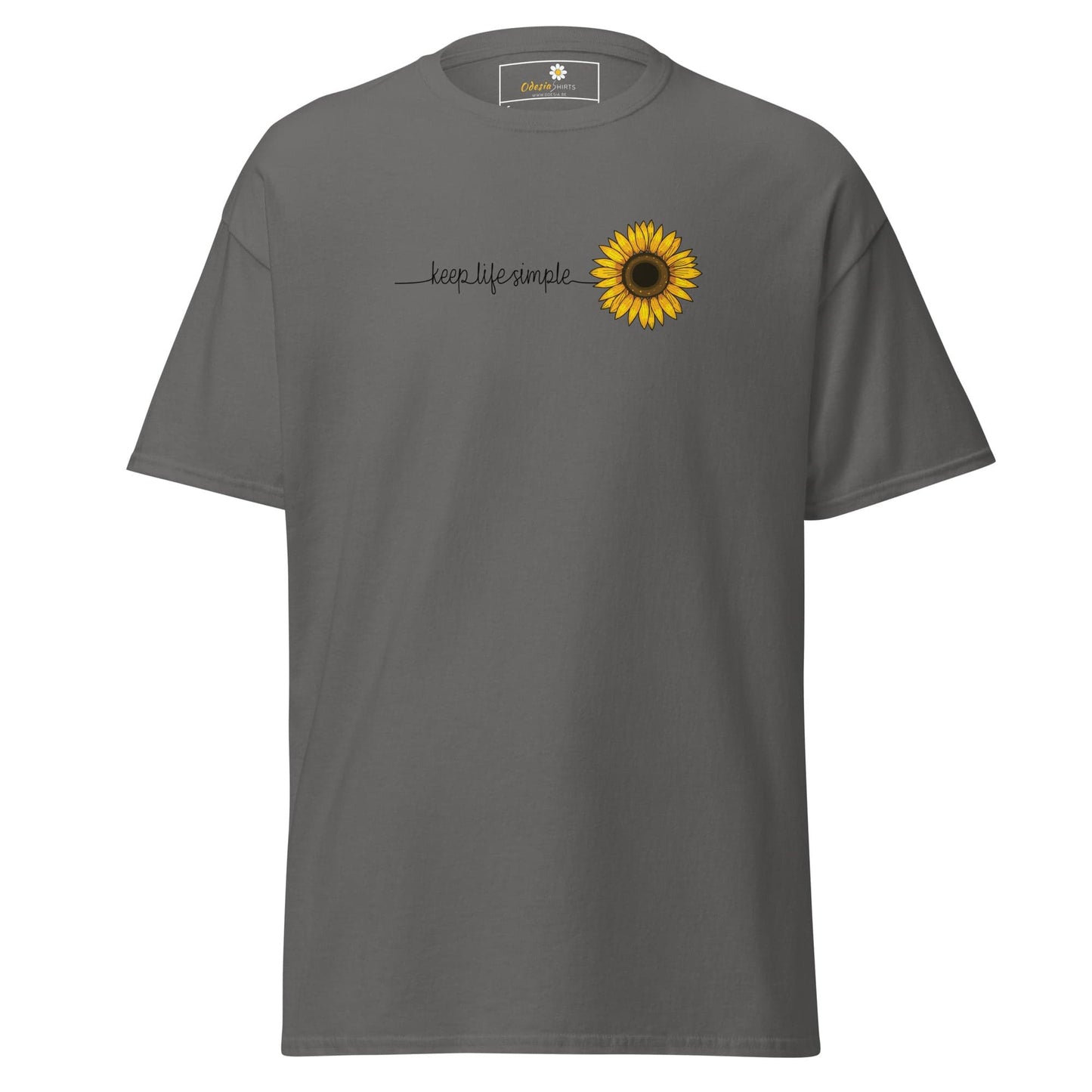 Unisex classic t-shirt - NATURE LIFE SIMPLE FLOWER - REGULAR - Charcoal / S