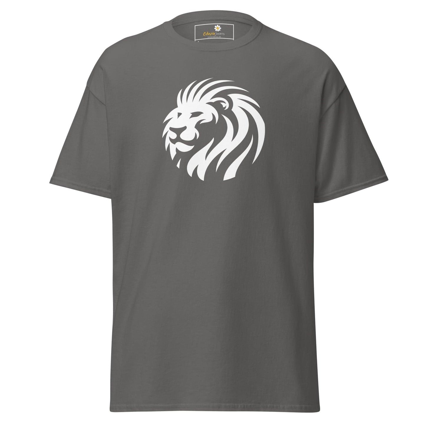 Unisex classic t-shirt - WILD LIFE LION HEAD CIRCLE - REGULAR - Charcoal / S