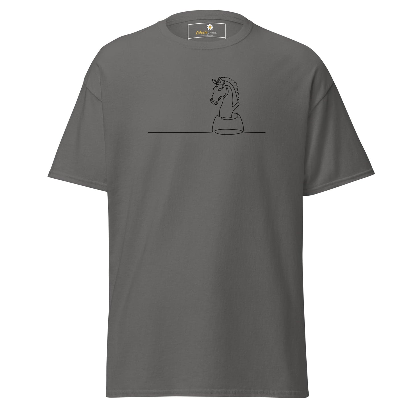 Unisex classic t-shirt - SPORT CHESS HORSE - REGULAR - Charcoal / S