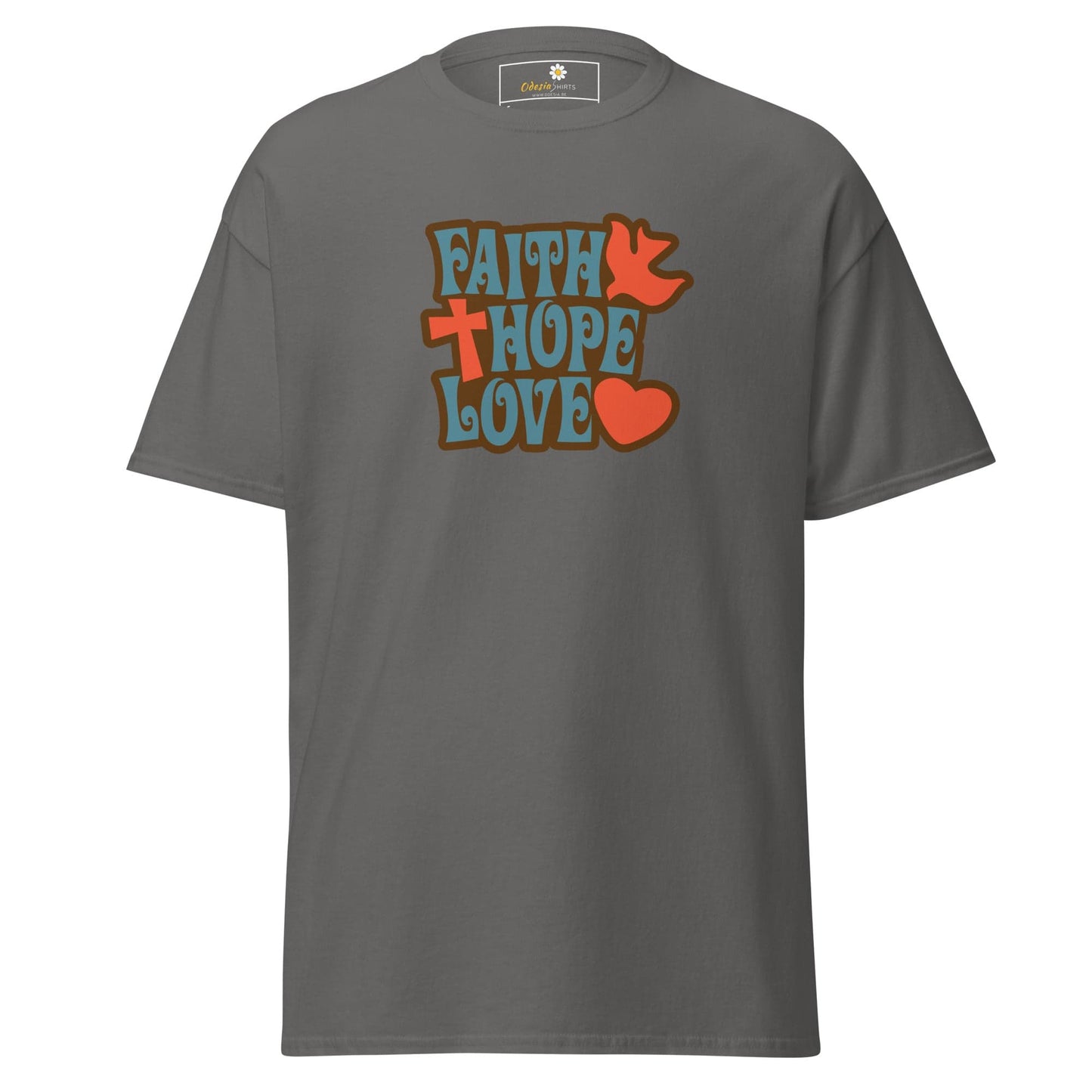 Unisex classic t-shirt - SPIRITUAL FAITH HOPE LOVE - REGULAR - Charcoal / S