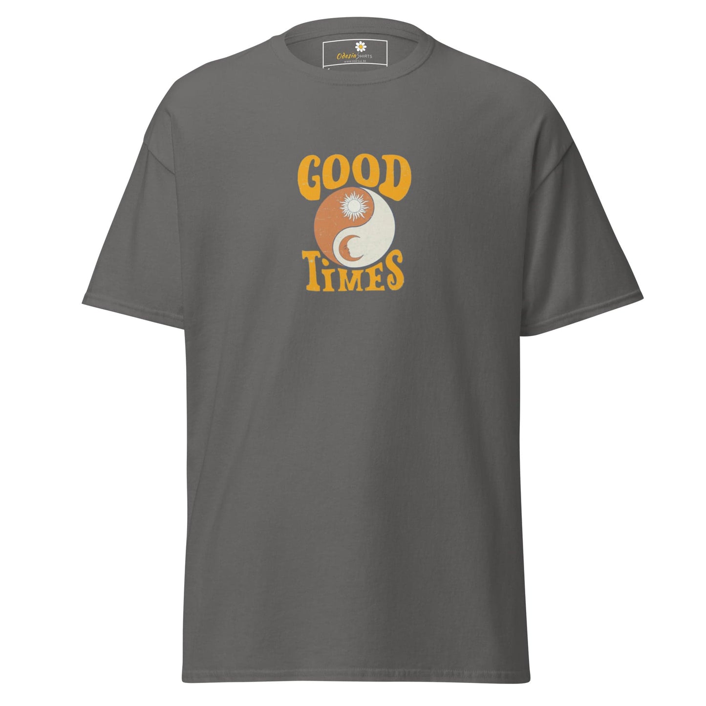 Unisex classic t-shirt - POSITIVE GOOD TIMES YIN YANG - REGULAR - Charcoal / S