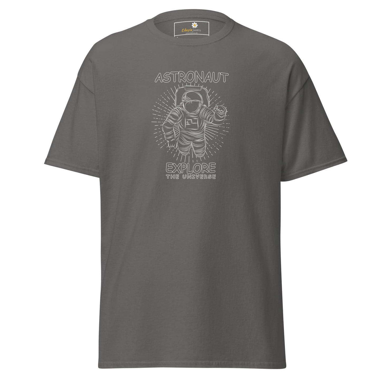 Unisex classic t-shirt - ASTRONAUT EXPLORE UNIVERSE - REGULAR - Charcoal / S