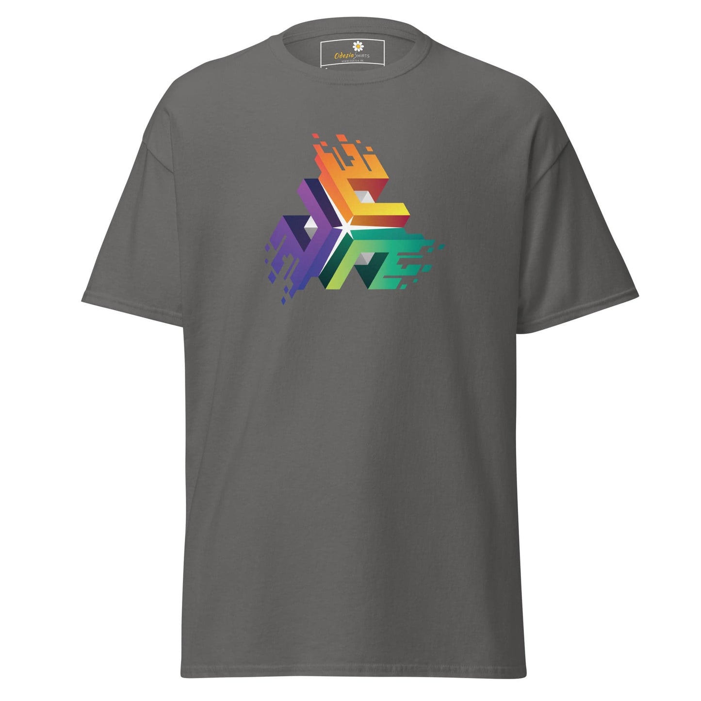 Unisex classic t-shirt - ABSTRACT COLOR CUBES - REGULAR - Charcoal / S