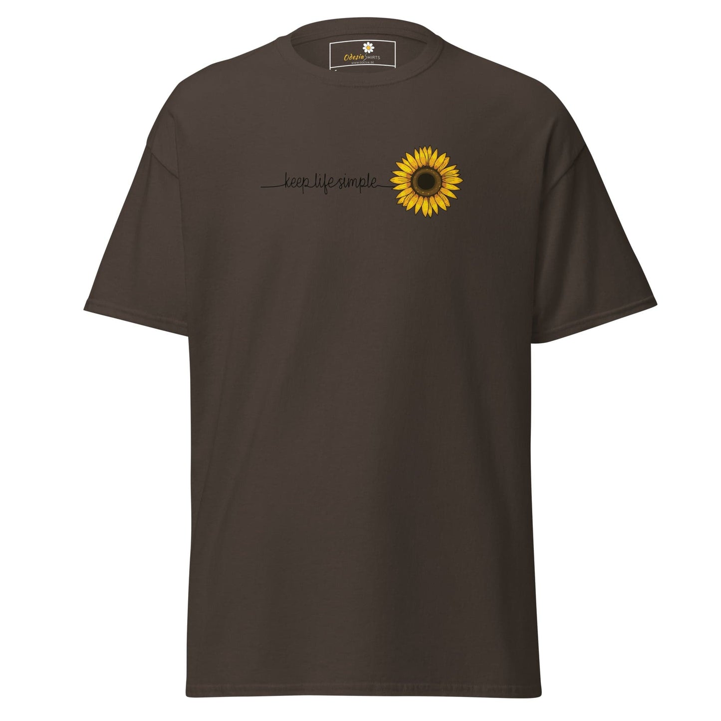 Unisex classic t-shirt - NATURE LIFE SIMPLE FLOWER - REGULAR - Dark Chocolate / S