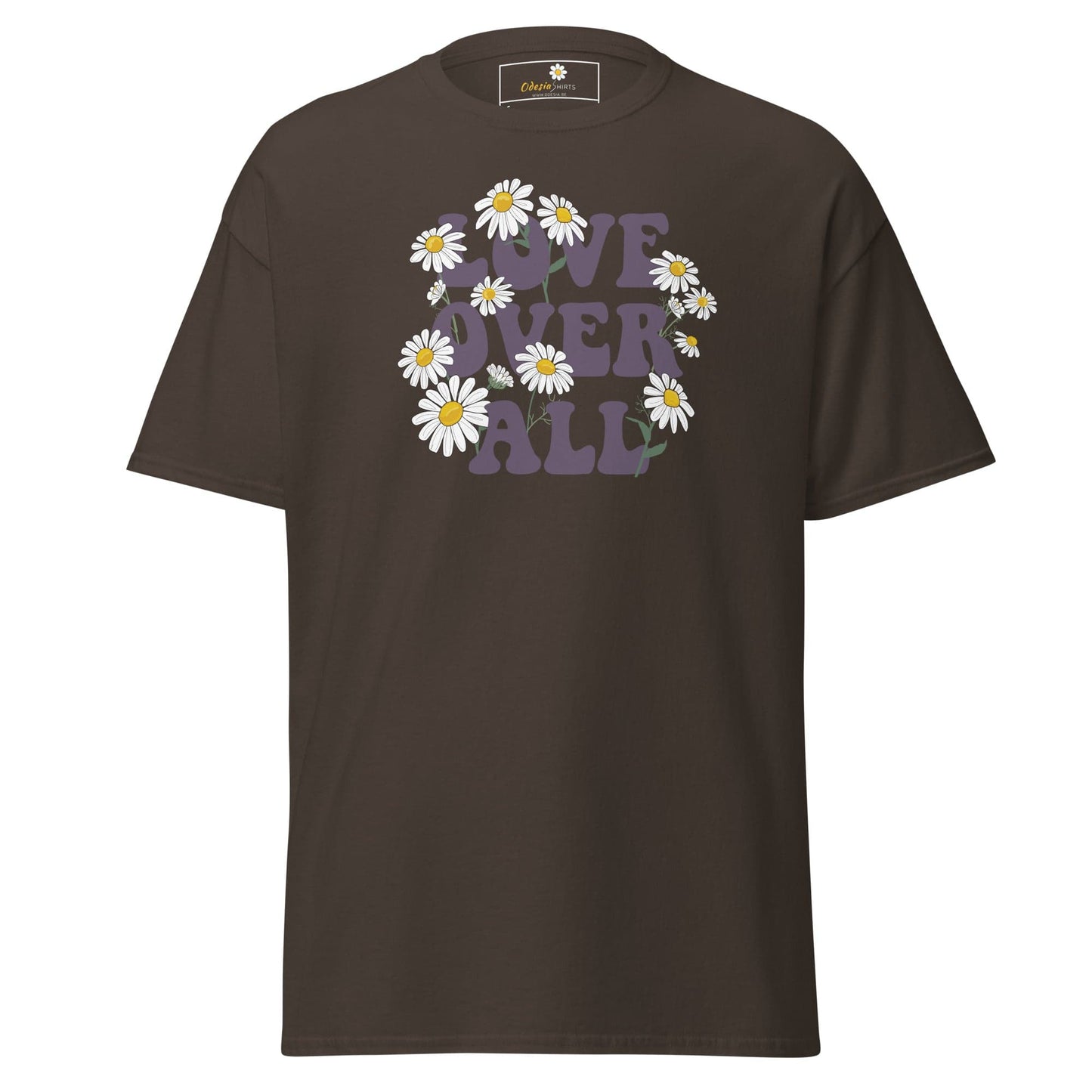 Brown T-shirt with Daisy graphic from T-SHIRT DESIGN TEE for Men and Women in sizes S to XL