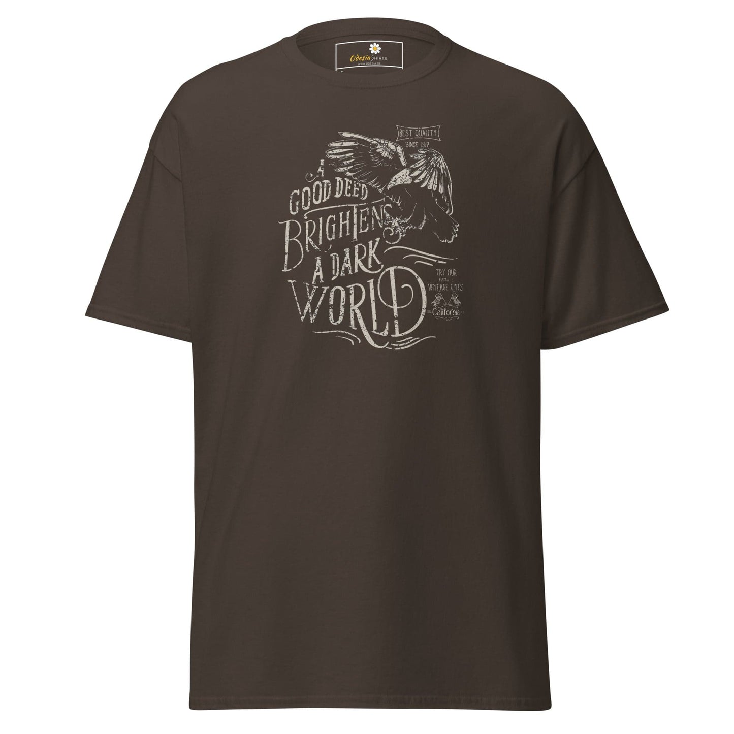Brown T-shirt with graphic design for Men and Women in sizes S to XL