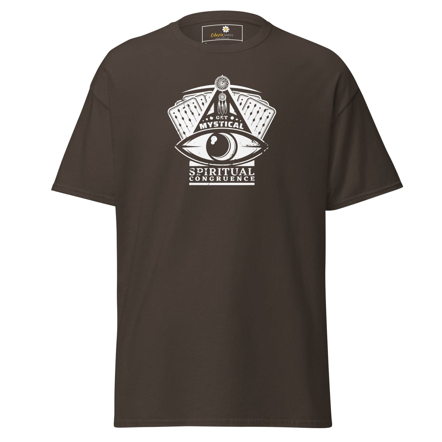 Unisex classic t-shirt - MYSTIC CARDS EYE - REGULAR - Dark Chocolate / S