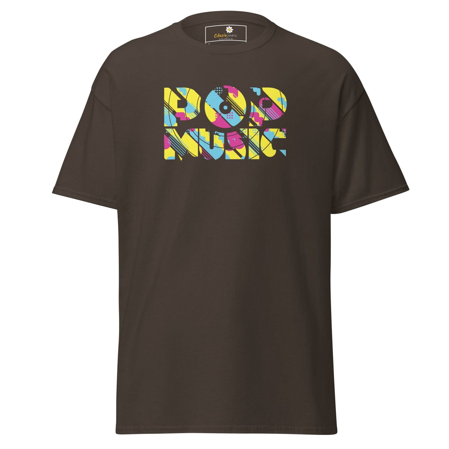 Unisex classic t-shirt - MUSIC POP VINTAGE - REGULAR - Dark Chocolate / S