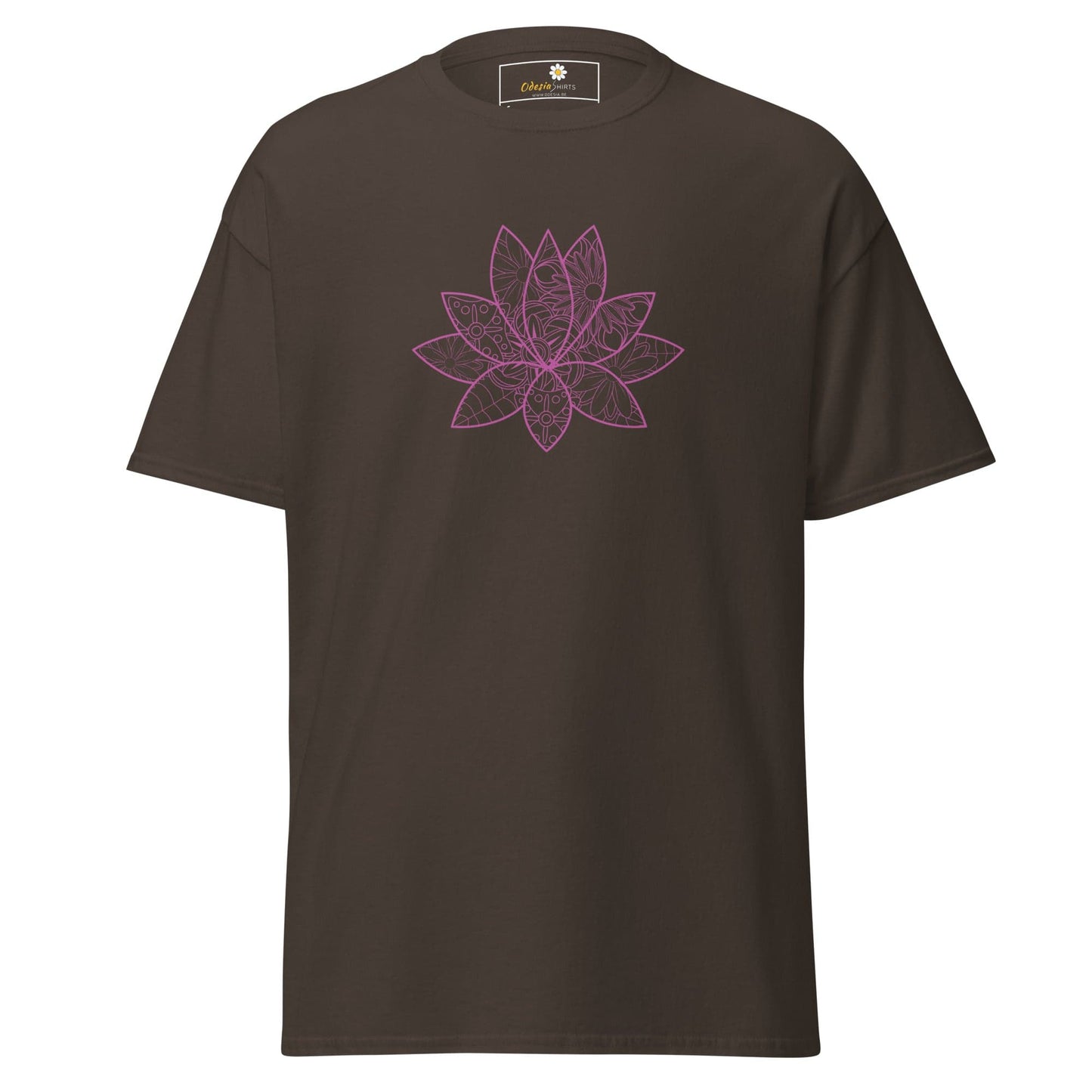 Unisex classic t-shirt - NATURE SPIRITUAL LOTUS FLOWER - REGULAR - Dark Chocolate / S