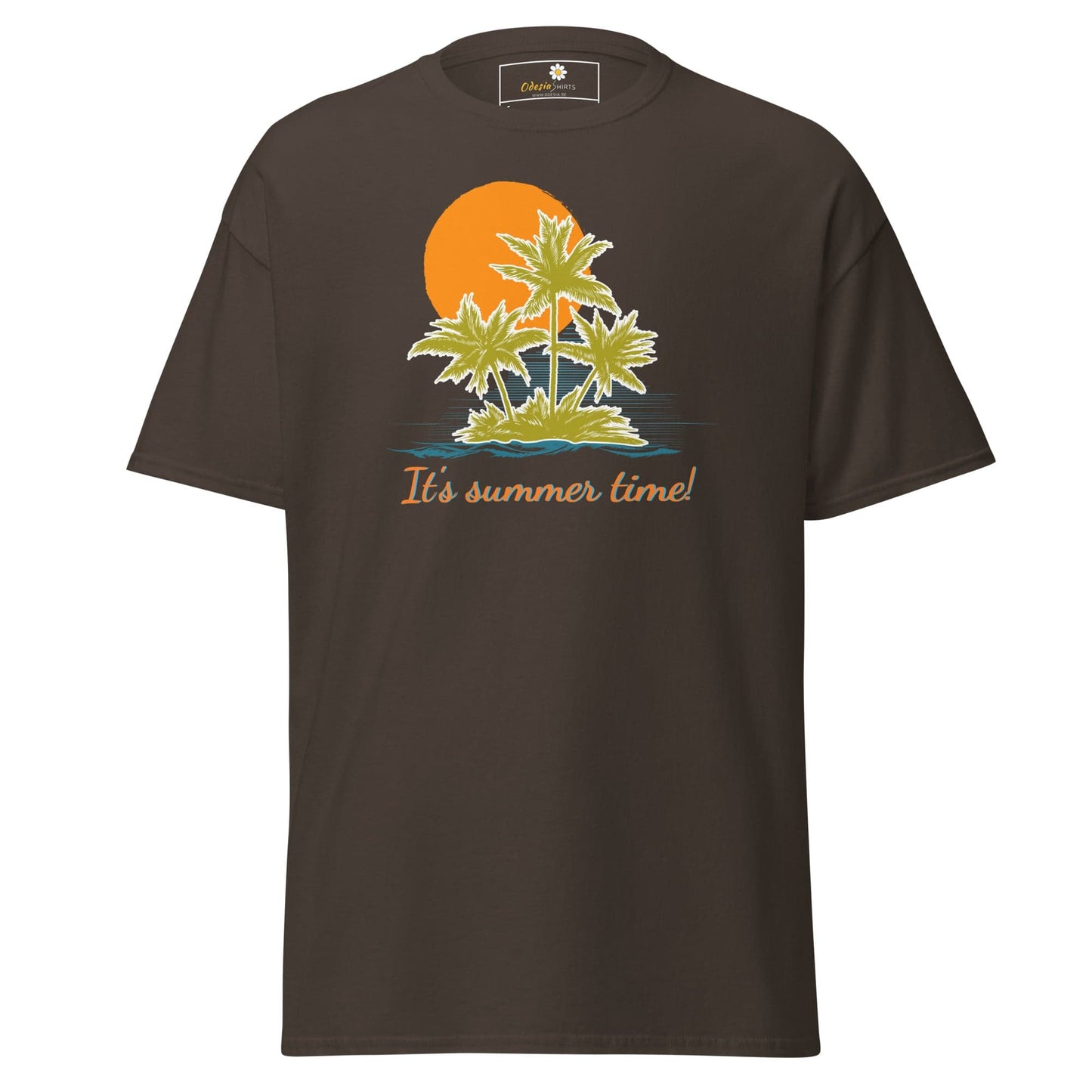Unisex classic t-shirt - SUMMER TROPICAL TREES - REGULAR - Dark Chocolate / S