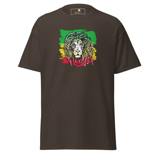 Unisex classic t-shirt - WILD LIFE MUSIC LION REGGAE - REGULAR - Dark Chocolate / S