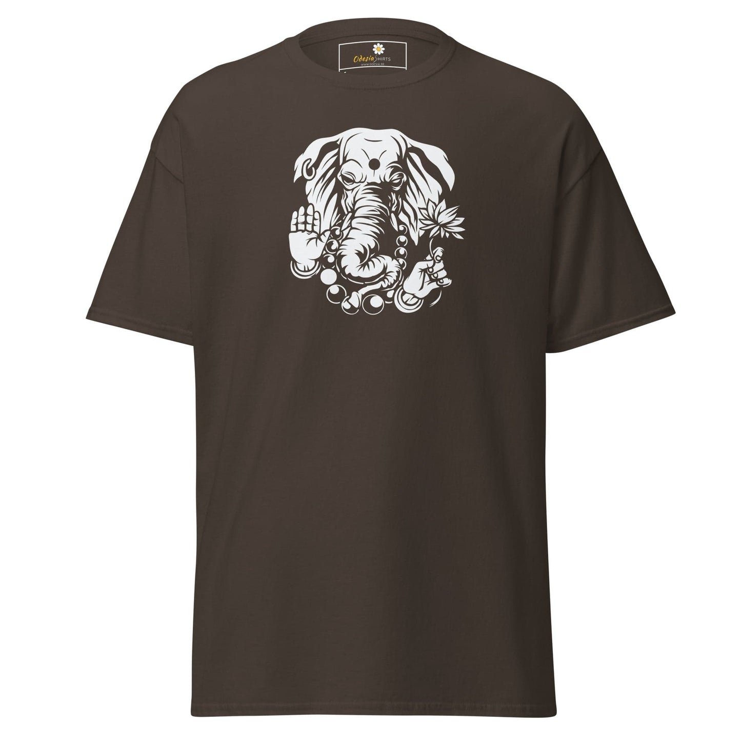 Brown T-shirt with Elephant Graphic from T-SHIRT DESIGN TEE for Men and Women