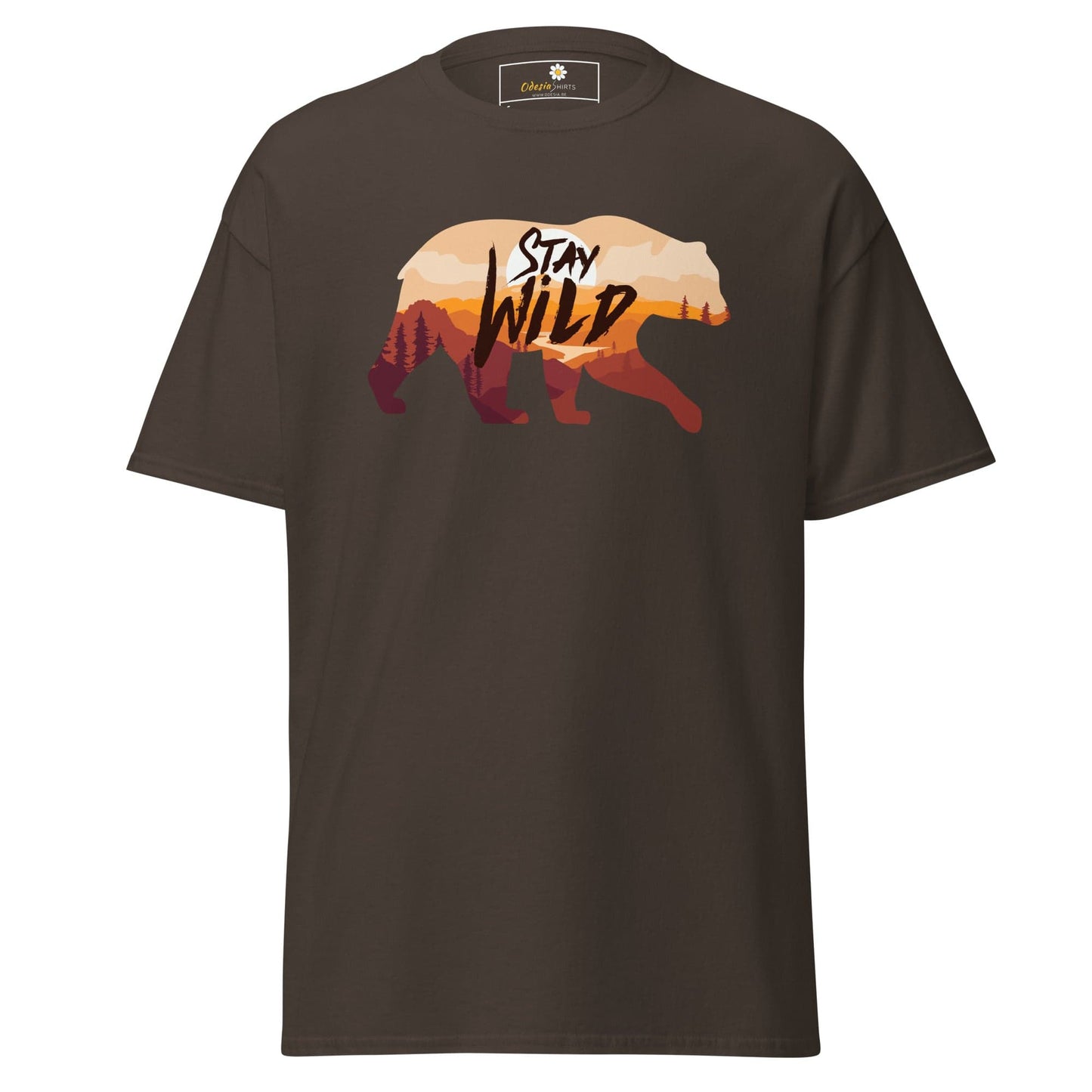 Unisex classic t-shirt - ADVENTURE WILD LIFE STAY WILD - REGULAR - Dark Chocolate / S