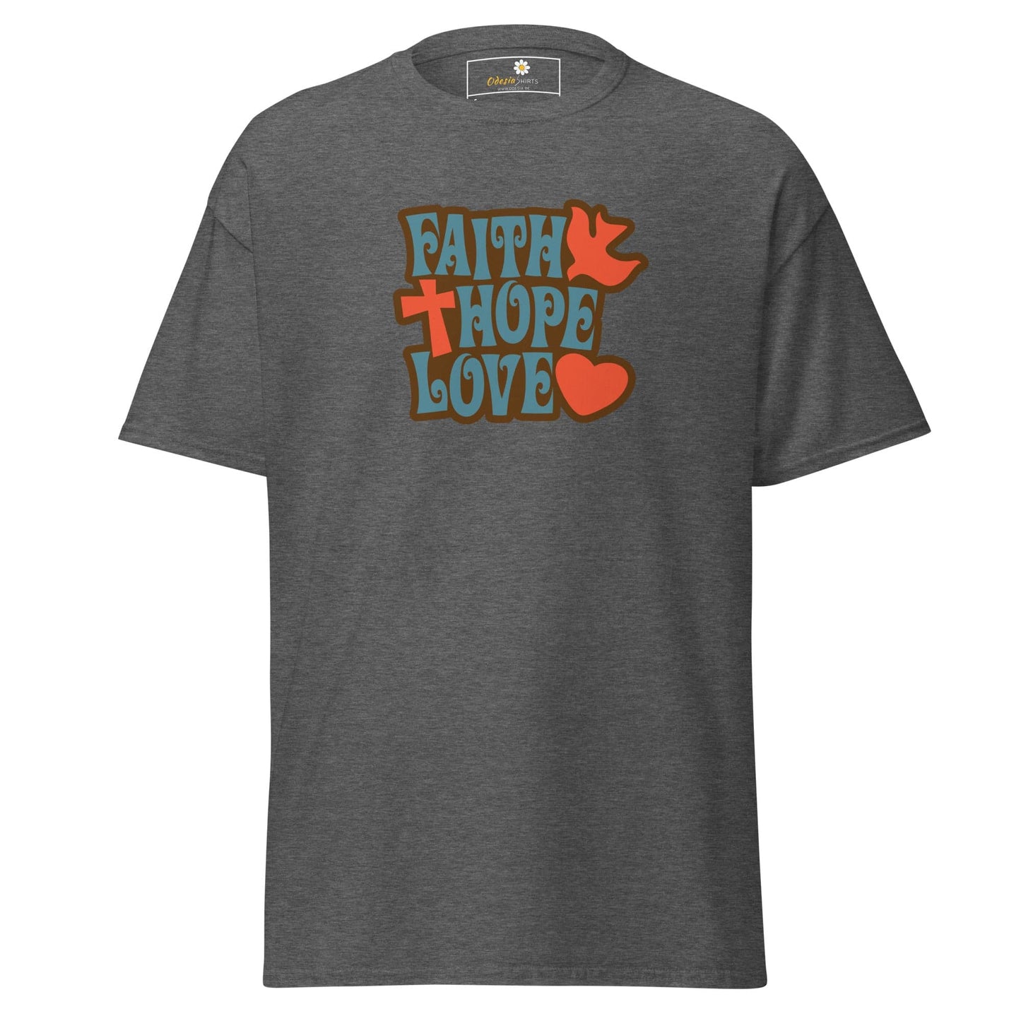Unisex classic t-shirt - SPIRITUAL FAITH HOPE LOVE - REGULAR - Dark Heather / S
